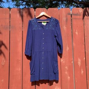 Anthropologie Blue Knee-Length Dress